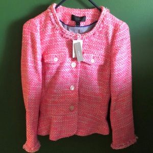J.Crew dress up blazer pink and white new.